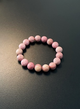 粉花珠手链小众新中式串珠裸肉粉色珠串弹力国风珠珠配饰
