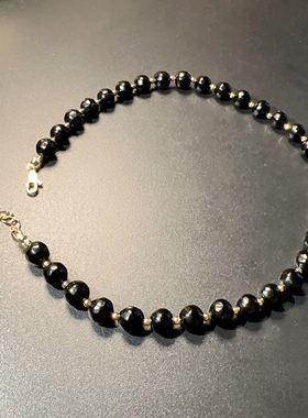 黑琉璃珠子项链复古短珠珠链choker锁骨链vintage饰品