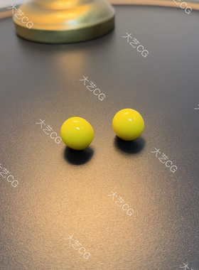 时尚黄色大耳环简约高级感耳球