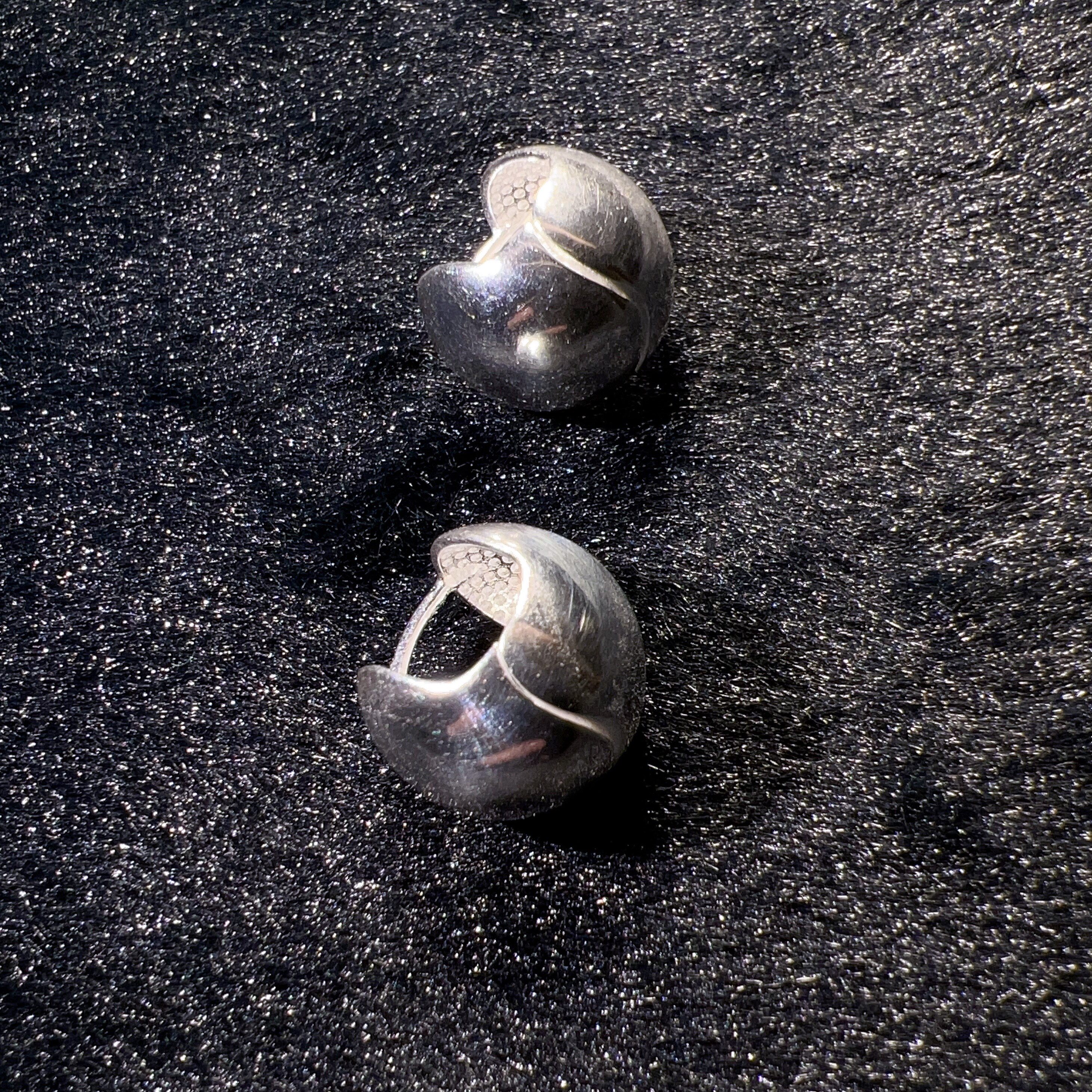 925纯银豆子圆形包耳耳环球形耳钉修脸型耳饰