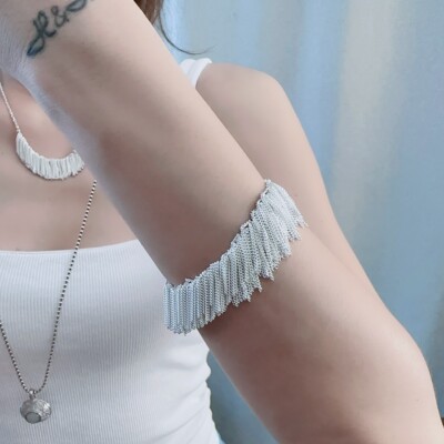 纯银手链个性流苏手环小众银饰品高级感手环925银饰首饰