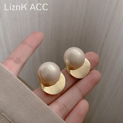 欧美金属圆片耳环2024年新款潮小众设计感高级轻奢网红气质耳钉女