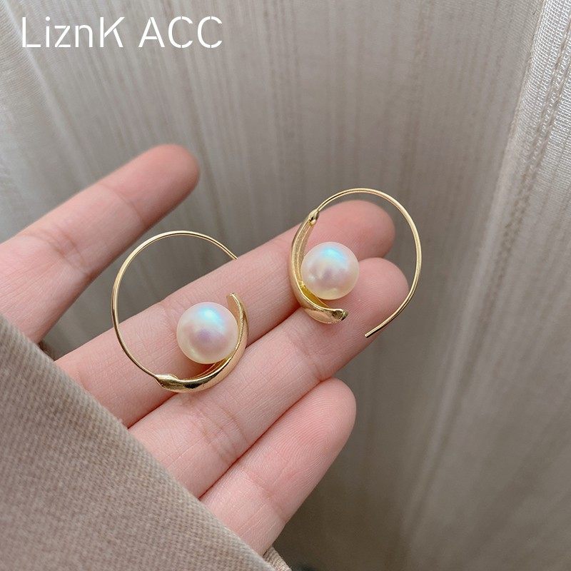 小众独特设计感金色圈圈珠珠耳环耳圈气质高级感2025新款潮耳饰