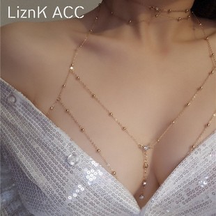 欧美bodychain性感比基尼bikini立体后背链露背装 配饰