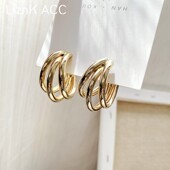 大气港风金属c形大嫂同款 耳环2024年新款 潮小众设计感耳钉女高级