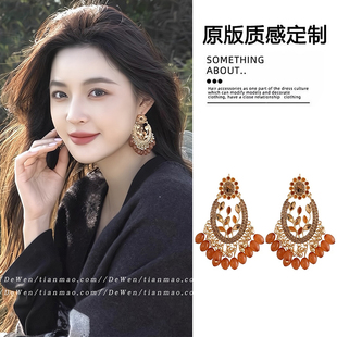 钟楚曦同款异域民族风耳环复古波西米亚夸张耳饰镂空耳钉
