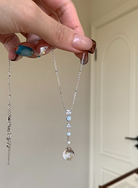 「绝对零度」清冷感微镶锆石冰透圆珠项链简约高颜值百搭锁骨链女