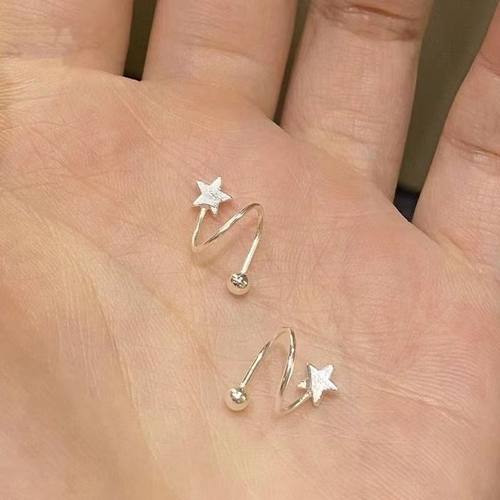 养耳洞睡觉不用摘星星耳钉女2024新款爆款螺丝耳环高级感耳饰耳钉