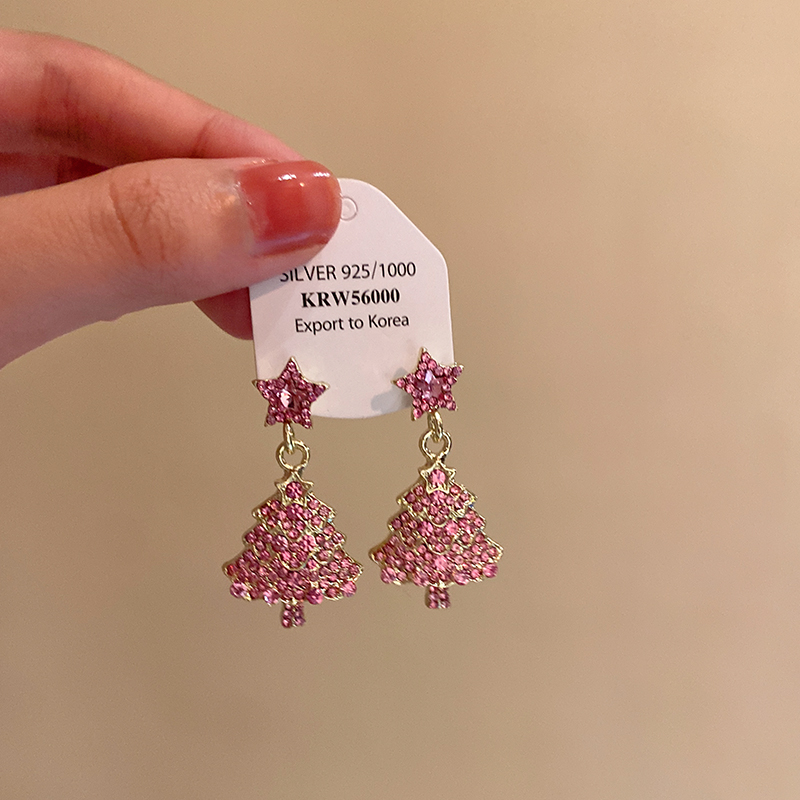 流苏轻奢高级感独特小众圣诞树耳环女秋冬2025新款爆款圣诞耳饰