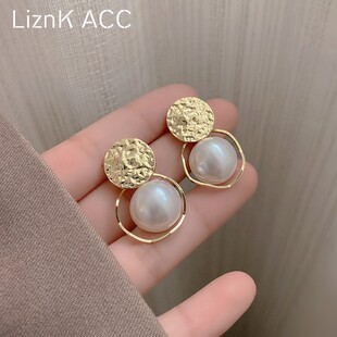 爆款 气质耳饰 潮小众设计感高级耳钉女夏季 独特珍珠耳环2022年新款
