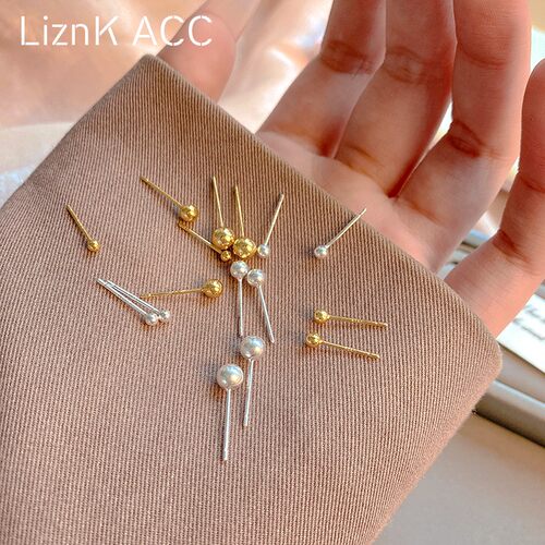 小金豆豆耳钉女金属养耳洞睡觉免摘耳环小巧圆珠防过敏高级感耳饰