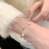 满天星 双层叠戴珠珠手链女2024年新款 轻奢小众精致微镶锆石手饰