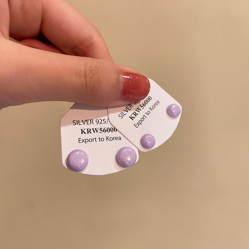 多巴胺彩色医用生物瓷养耳洞馒头耳钉女适合夏天的2025超火耳环