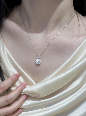 一世繁花满钻项链女轻奢小众ins气质高级感吊坠锁骨链送女友礼物