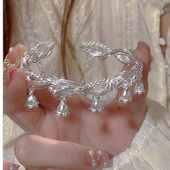 新中式 复古铃兰花手镯女仿苗手链小众设计开口手环百搭气质手饰