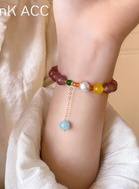 串珠招桃花手链女款夏季新款爆款简约百搭小众设计高级珠子手饰品