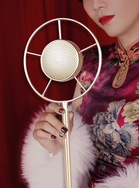 复古话筒落地支架麦克风拍照nobody经典80年代民国夜上海立麦道具