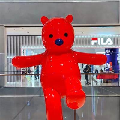 玻璃钢卡通雕塑定制大型网红张占占pupu熊兔子商场吉祥物户外摆件
