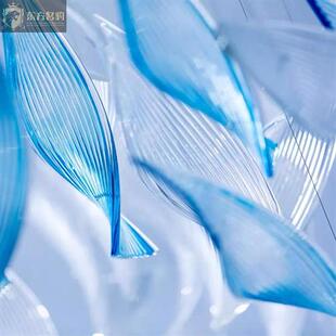 后现代非标工程鱼群创意吊灯轻奢别墅售楼部酒店大厅创意灯具