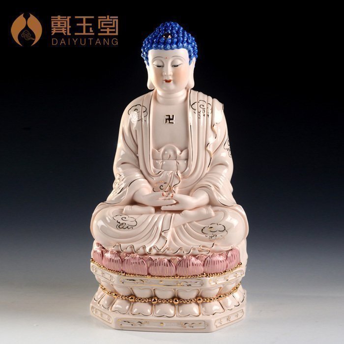 戴玉堂陶瓷供奉摆件药师佛