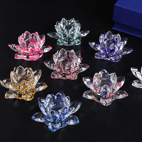 水晶莲花七彩佛前供花供佛观音