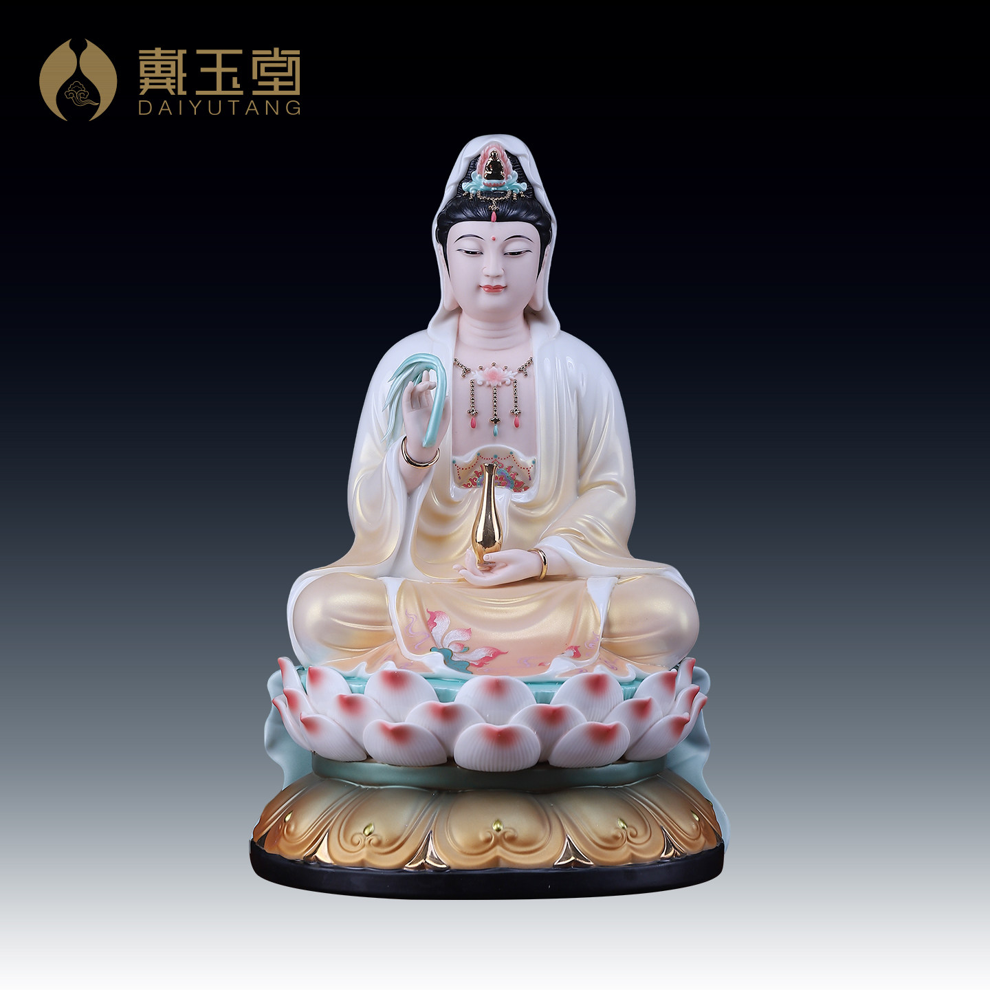 陶瓷观世音菩萨佛像摆件德化白瓷