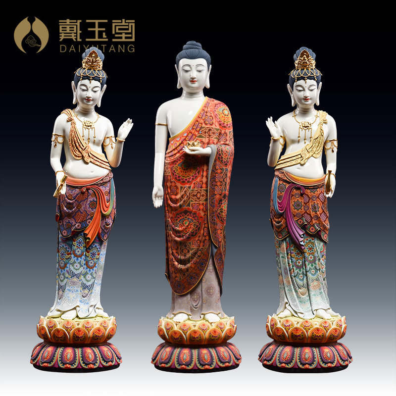 戴玉堂极彩林建平供奉陶瓷佛像