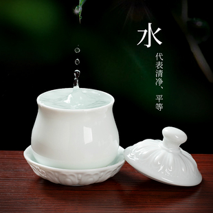 供水杯佛前供佛水杯陶瓷观音佛堂家用杯子供杯圣水净水杯佛具用品