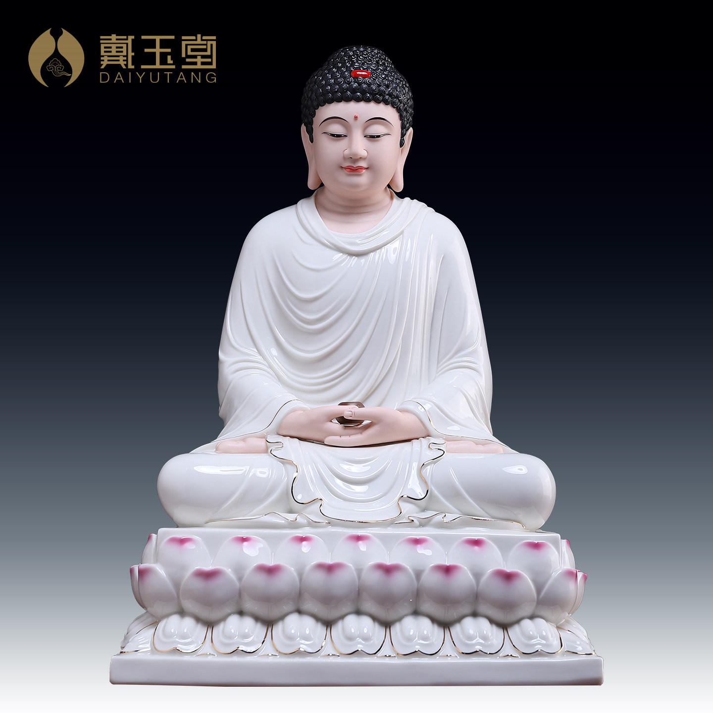 陶瓷三宝佛家用客厅供奉佛像摆件