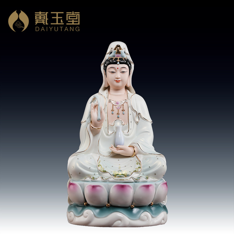 荷叶宝莲观音菩萨佛像供奉家用