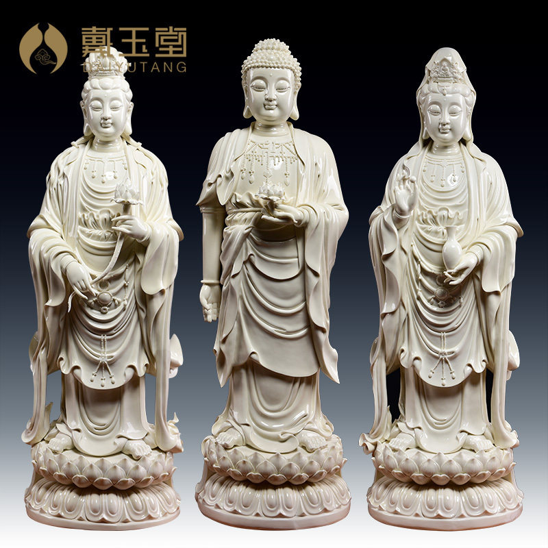 大型89cm陶瓷西方三圣站像