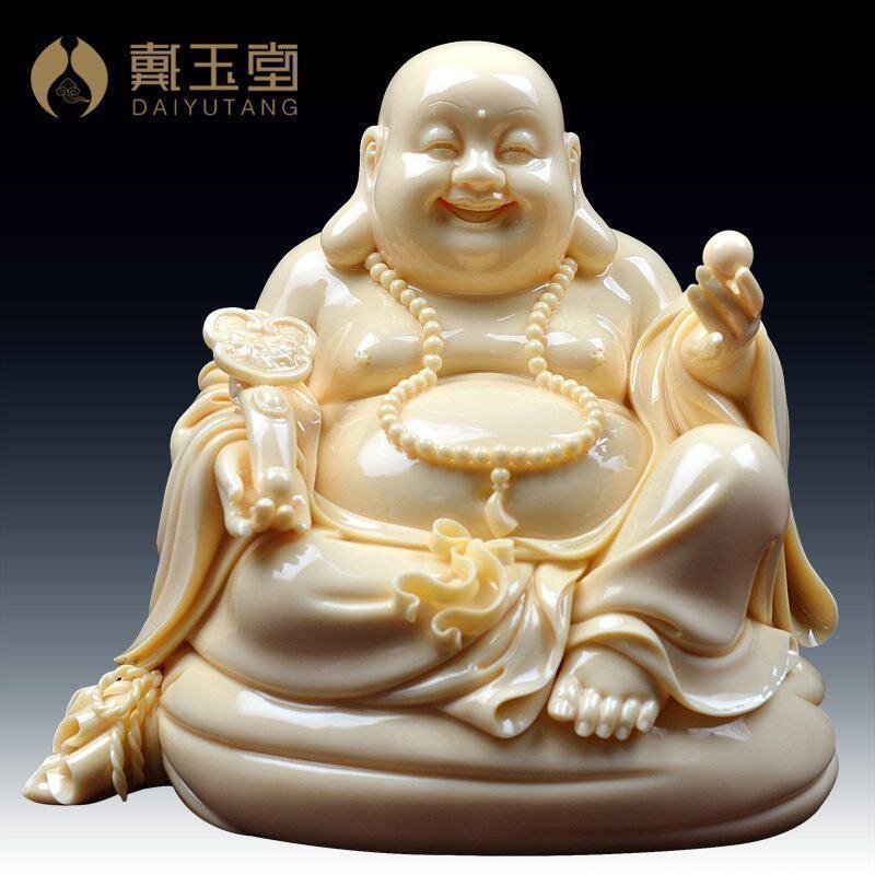玉黄家用陶瓷客厅桌面弥勒佛