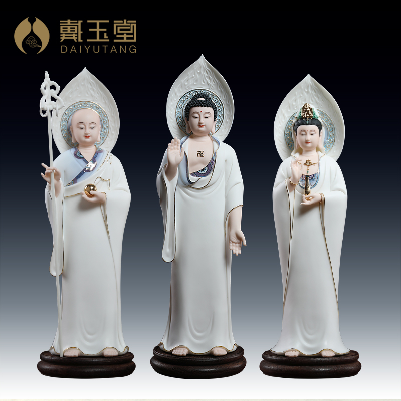 娑婆三圣释迦牟尼观音地藏王立像