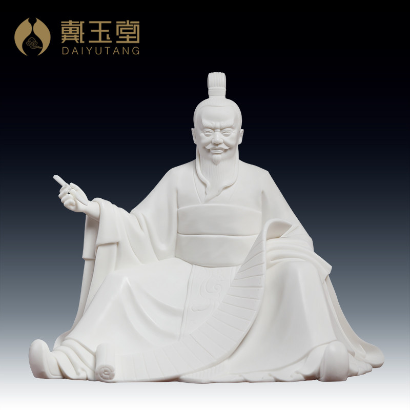 戴玉堂德化白瓷文财神商圣财神范蠡像财神爷神像供奉家用客厅摆件