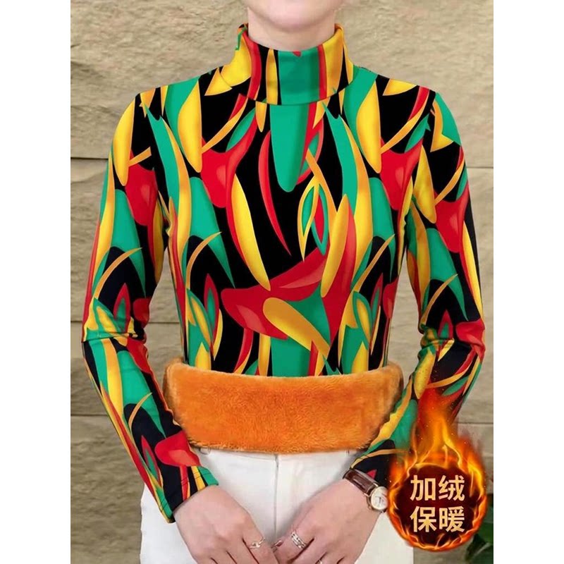 100%品质保暖加绒长袖打底衫T恤女秋冬内搭外穿修身百搭妈妈上衣