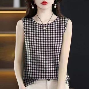 100%不起球时尚吊带背心女2025夏季外穿内搭洋气无袖大码打底衫潮