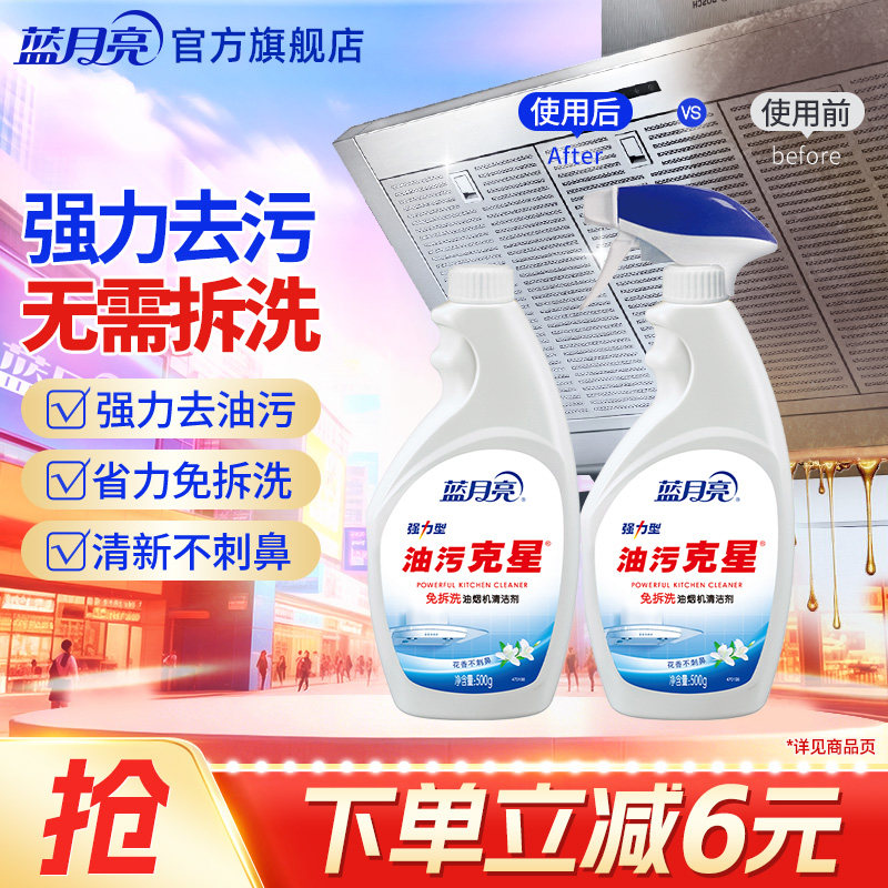 蓝月亮油烟机清洁剂500g*2瓶 厨房去油污强力清洁剂 去油污神器