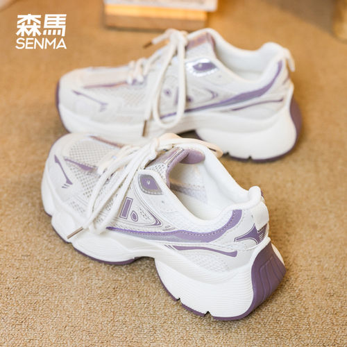 森马夏季网面透气厚底老爹鞋女