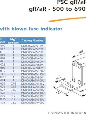 DN000UB69V350V 350a 690v W330115熔断器 Protistor全新正品