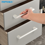 顶耐太空铝合金拉手现代简约加长加粗实心衣柜门把手橱柜把手白色