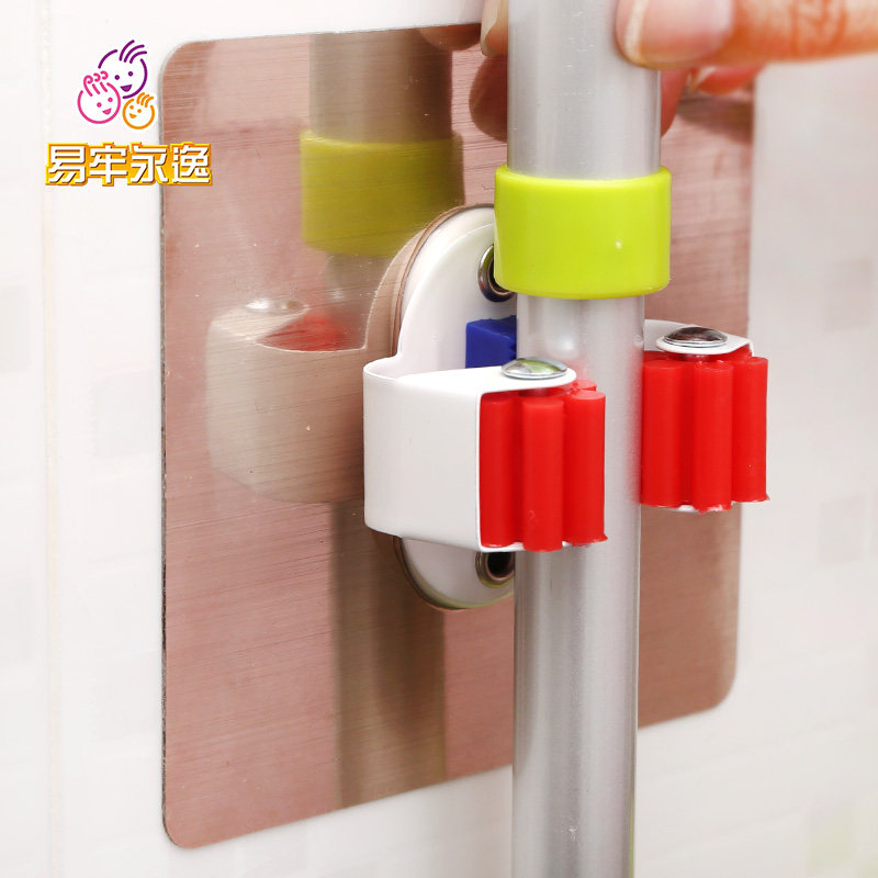 易牢永逸居家万用工具夹 专利无痕贴片免钉钻拖把扫把雨伞收纳夹