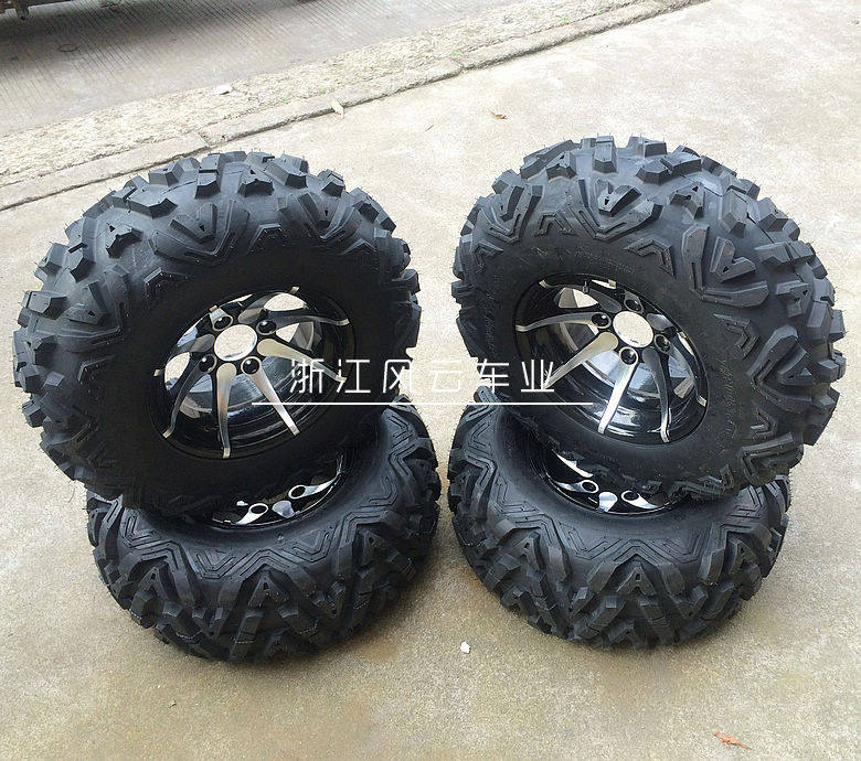 卡丁车配件 大悍马沙滩车25X10-12 25X8-12寸A字花纹轮胎轮毂一套