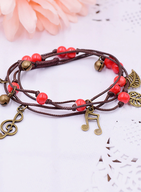 复古音乐铃铛陶瓷学生小礼物手链