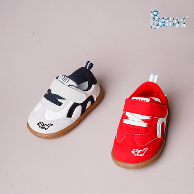 巴托童鞋 25秋吸汗透气网布超轻宝宝软底防滑薄绒学步鞋KQKA-726