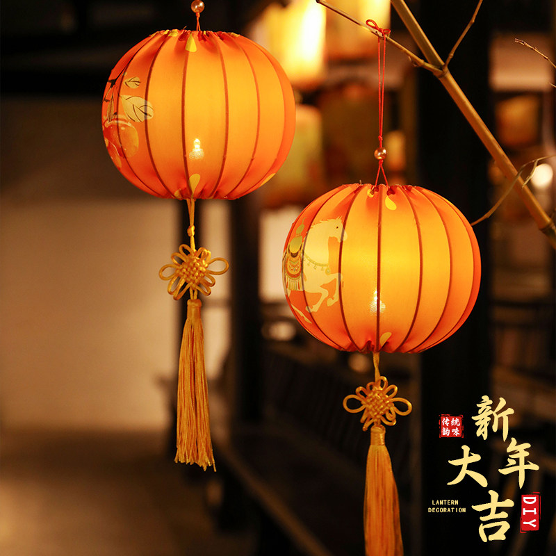 新年手工红马形灯笼挂件材料包图片