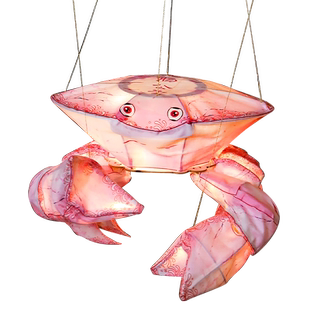 古风螃蟹花灯元宵节灯笼手工diy手提发光非遗木制传统古风宫灯