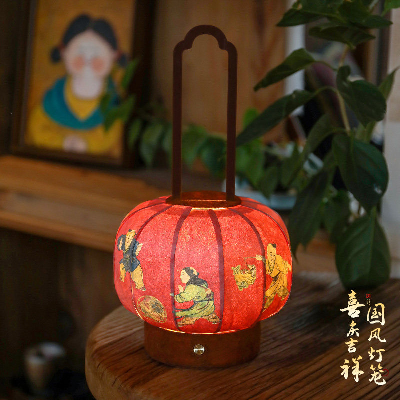 宋代美学新年手提宫灯笼充电款中式复古国风过年春节喜庆氛围台灯