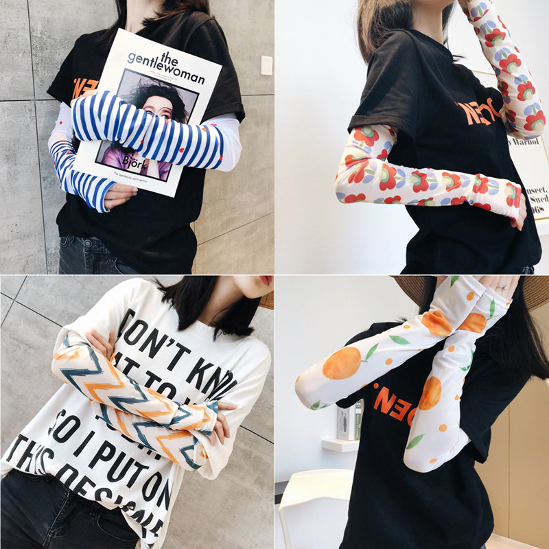 泫雅网红冰丝防晒袖套可爱宽松花朵图案学生好看冰袖女可爱韩版潮在类目 服饰配件/皮带/帽子/围巾, 手套中 - 来自Buy2taobao.com提供专业的淘宝代购服务