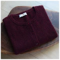 Ankara Red Ab Yarn, Plant-Dyed Cardigan with Shell Button Closure
