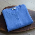 Light Klein Blue Plant-Dyed Cardigan with Shell Button Closure